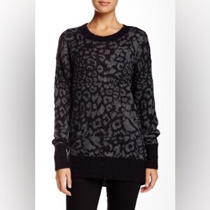 Rebecca Taylor Black Cheetah/Leopard Print Sweater size small